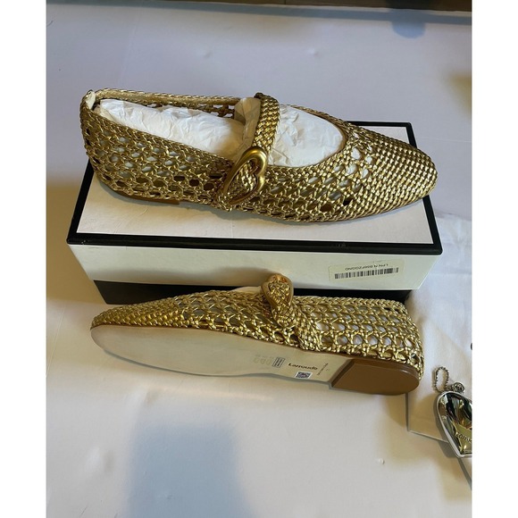 Larroude Shoes - Larroude Women's Metallic Verona Macrame Ballet Flats 11 Luxury NEW